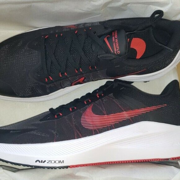 NIB Sz8.5🔥Nike ZOOM WINFLO 8 New Mens Black/Red Gym Training Shoes CW3419-003 - Picture 3 of 11